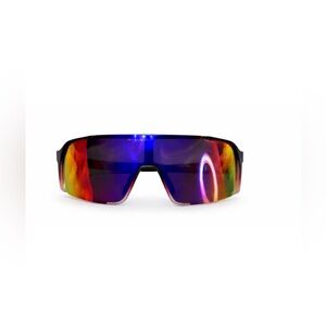 Blenders Dance Kingdom Expose Black Rainbow Mirror Shield Sunglasses 143-18-134